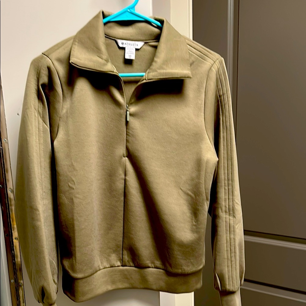 Olive Green Quarter-Zip Pullover